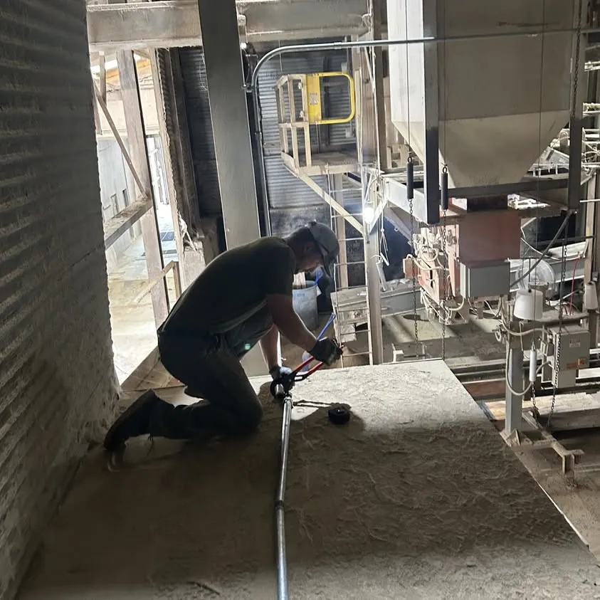 Running conduit for new motors at the Aledo grain plant
